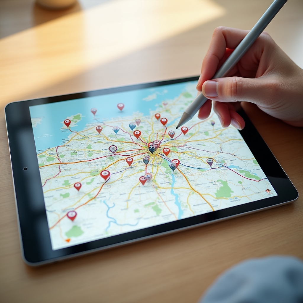Tourenplanung auf digitaler Karte in der Pflegesoftware